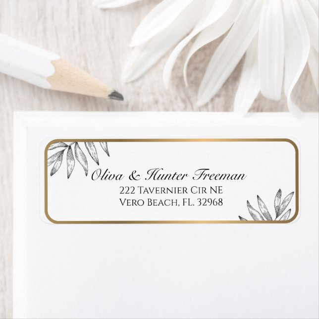 Personalized Black & Gold Address Label (Insitu)