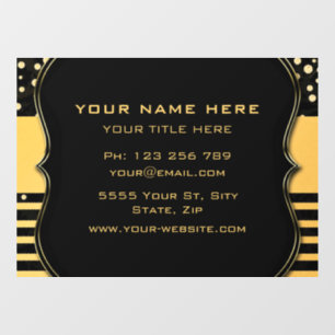 Personalized Black Gold Business Window Cling