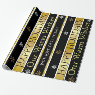 Personalized Black & Gold Christmas Wrapping Paper