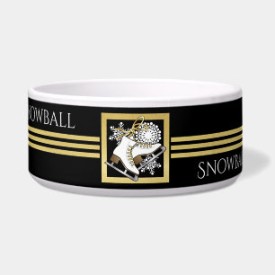 Personalized Black Gold Glitter Ice Skating Pet