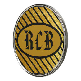 Personalized Black & Gold Golf Ball Marker