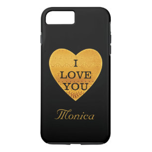 Personalized Black & Gold Heart I Love You Case-Mate iPhone Case