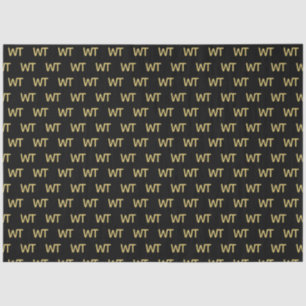 Personalized Black Gold Initials Logo Tissue Paper