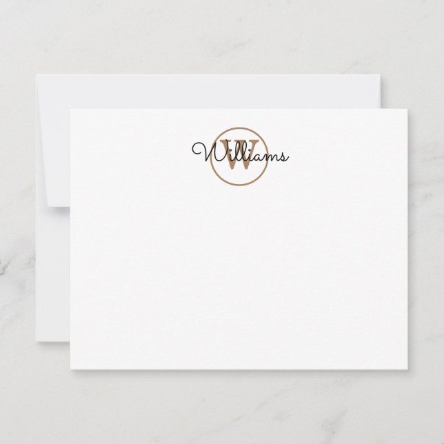 Personalized Black Gold Monogram Script Name Card (Front)