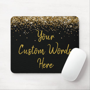 Personalized Black Gold New Job Boss Birthday Gift Mouse Pad