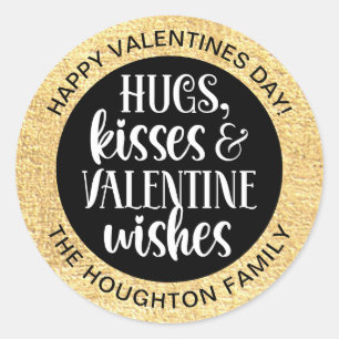Personalized Black Gold Valentine Sticker