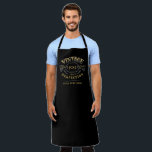 Personalized Black Gold Vintage Aged To Perfection Apron<br><div class="desc">Black and gold fun vintage aged to perfection adult birthday gift idea for men,  great for any age birthday celebration,  or other occasions. Custom it with your own text.</div>