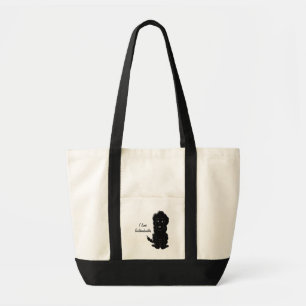 Personalized Black Goldendoodle Dog Design Tote Bag