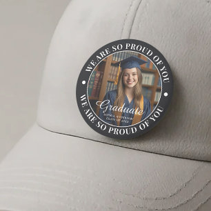 Personalized Black Grad Pride Arched Text Photo 2 Inch Round Button