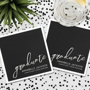 Personalized Black Graduation Napkins