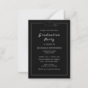 Personalized Black Graduation Party Invitation Cap