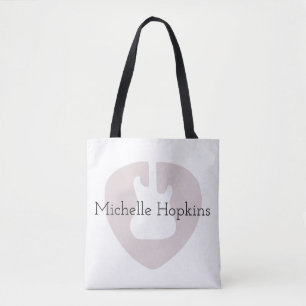 personalized black graphic musical note tote bag