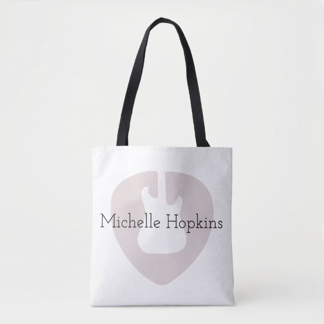 personalized black graphic musical note tote bag (Front)