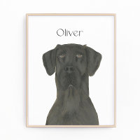 Personalized Black Great Dane Art