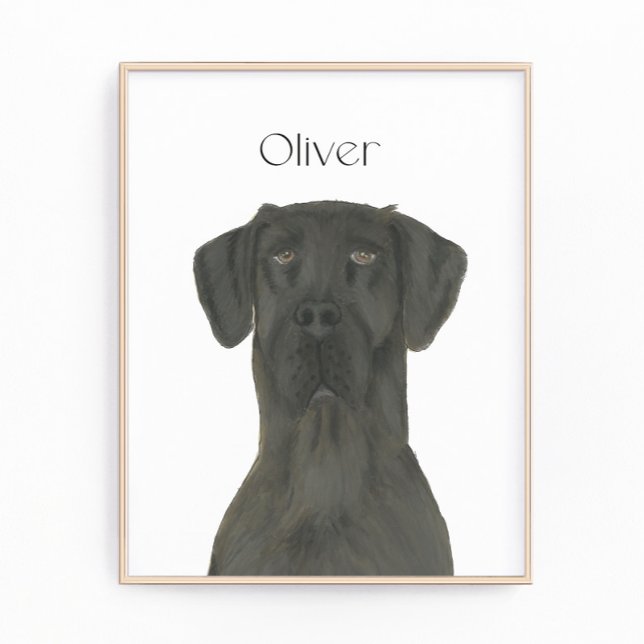 Personalized Black Great Dane Art Photo Print (Creator Uploaded)