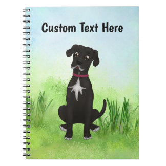Personalized Black Great Dane Notebook