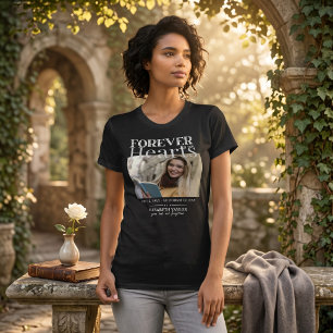 Personalized Black Grey Funeral Photo Memorial T-Shirt
