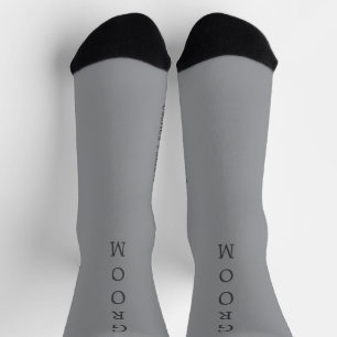 Personalized Black & Grey GROOM Wedding Socks