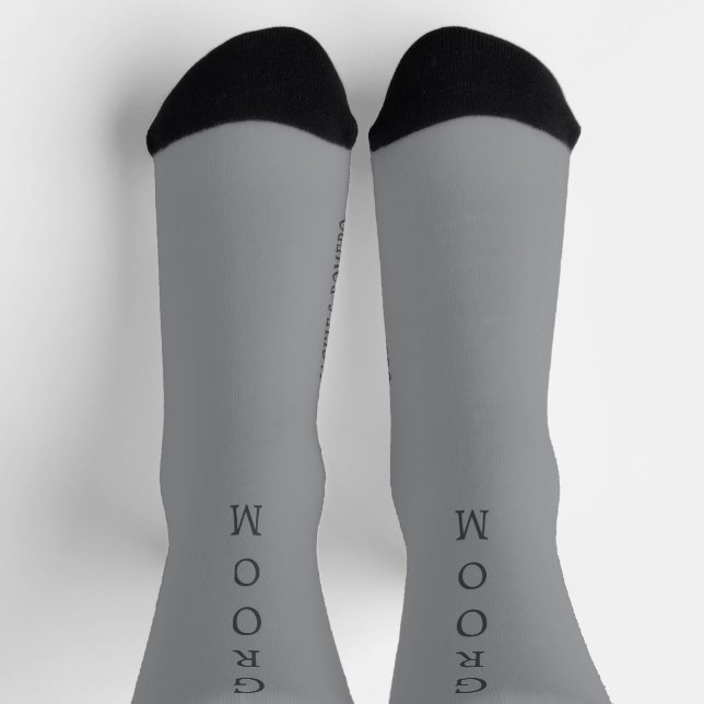 Personalized Black & Grey GROOM Wedding Socks (Top)