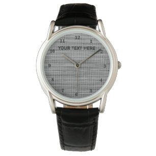 Personalized Black Grey Watch with Custom Text