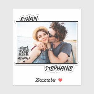 Personalized Black Grunge You Rock My World Photo