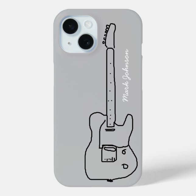 Personalized Black Guitar Case-Mate iPhone Case (Back)