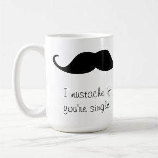 Personalized Black Handlebar Moustache Stache Mug