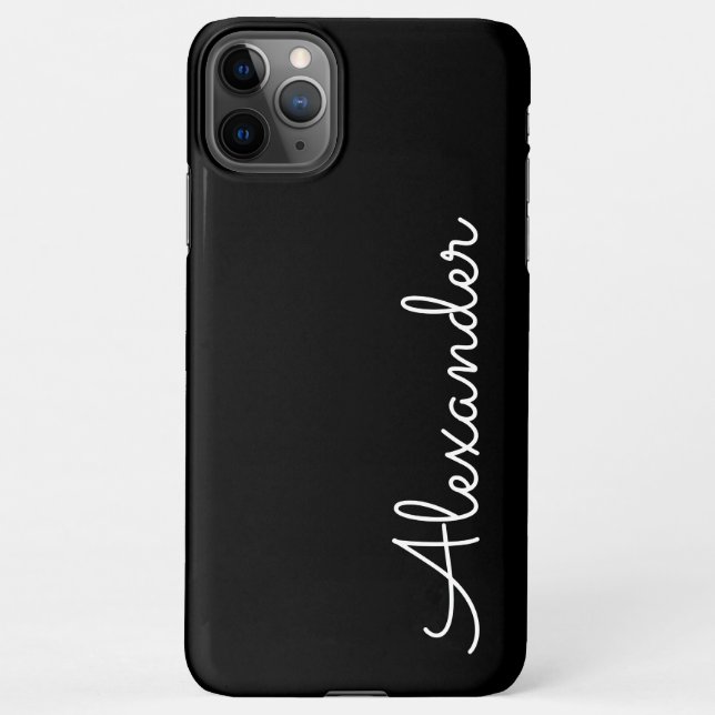 Personalized Black Handwritten Name BUDGET Tough iPhone Case (Back)
