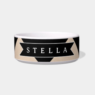 Personalized Black Harlequin Chequered Diamond Bowl