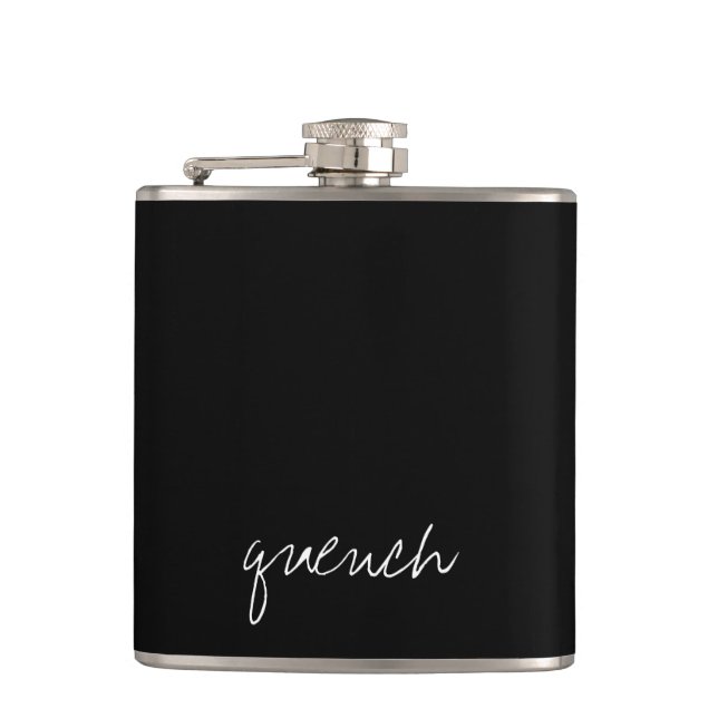 Personalized Black Hip Flask (Front)