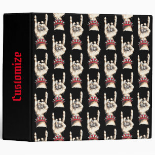 Personalized Black Horns Up Binder