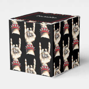 Personalized Black Horns Up Favor Box