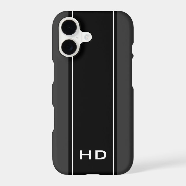 Personalized black iPhone 17 case with monogram (Back)