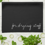 Personalized Black Kitchen Towel<br><div class="desc">Black was one of the first colours used by artists in neolithic cave paintings. In the 14th century Europe, it was worn by royalty, clergy, judges, and government officials. It was worn by English romantic poets, businessmen, and statesmen in the 19th century, and became a high fashion colour in the...</div>