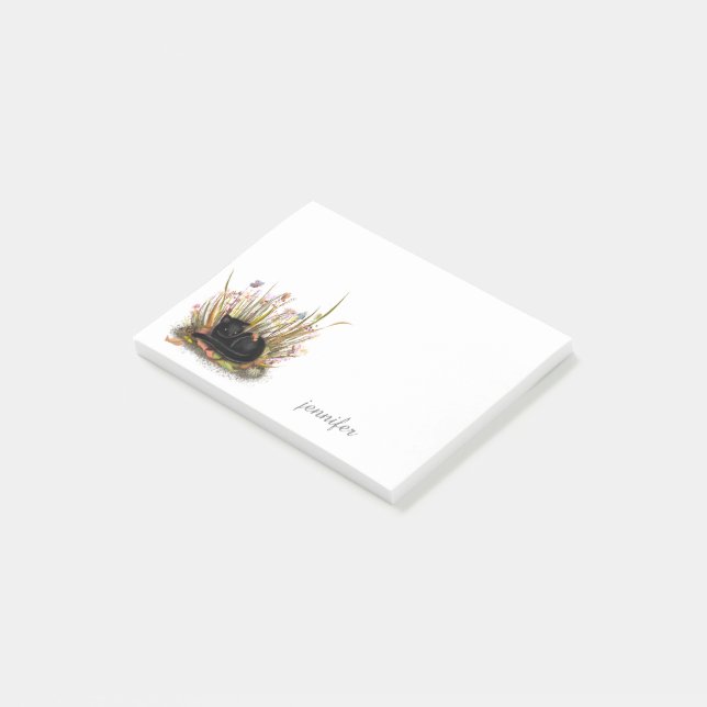 Personalized Black Kitten Post-it® Notes (Angled)