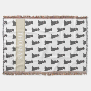 Personalized Black Lab Labrador Pink & White Throw Blanket
