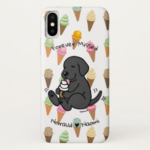 Personalized Black Lab Licking Ice Cream Cartoon  Case-Mate iPhone Case