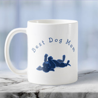 Personalized Black Lab Lounging Simple White  Coffee Mug