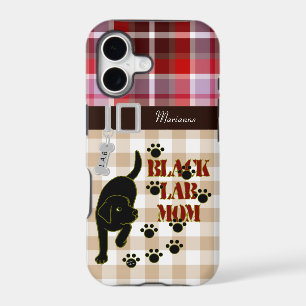Personalized Black Lab Mom Plaid & Gingham