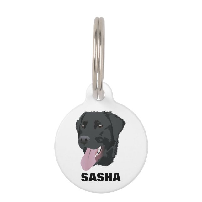 Personalized Black Lab Pet Tag (Front)