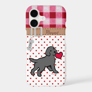 Personalized Black Lab Puppy and Red Heart