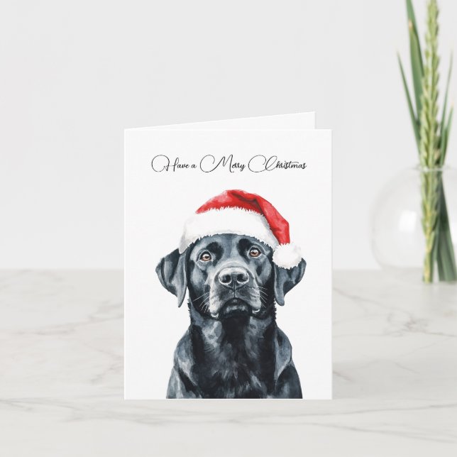 Personalized Black Labrador Christmas Card (Front)