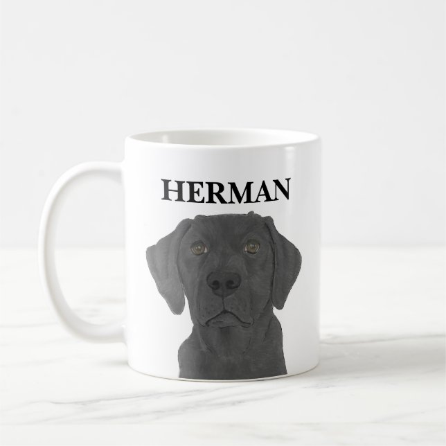 Personalized Black Labrador Coffee Mug (Left)