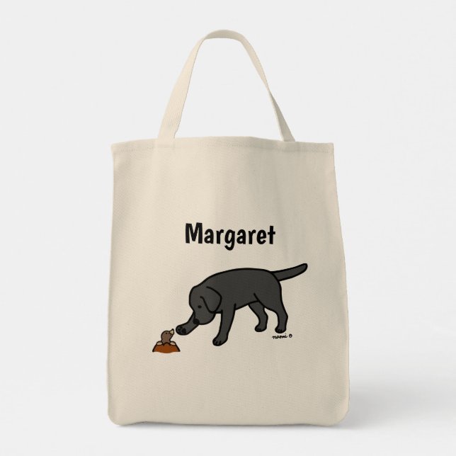 Personalized Black Labrador Friendly Tote Bag (Back)