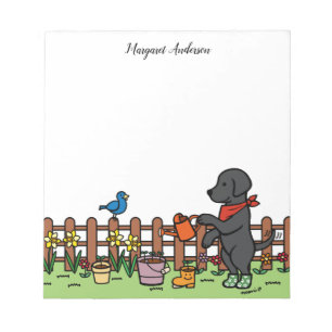 Personalized Black Labrador Gardener Notepad