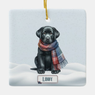 Personalized Black Labrador Retriever Ornament 