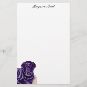 Personalized Black Labrador Thinking Painting Stationery