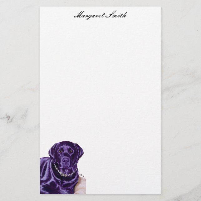 Personalized Black Labrador Thinking Painting Stationery (Front)