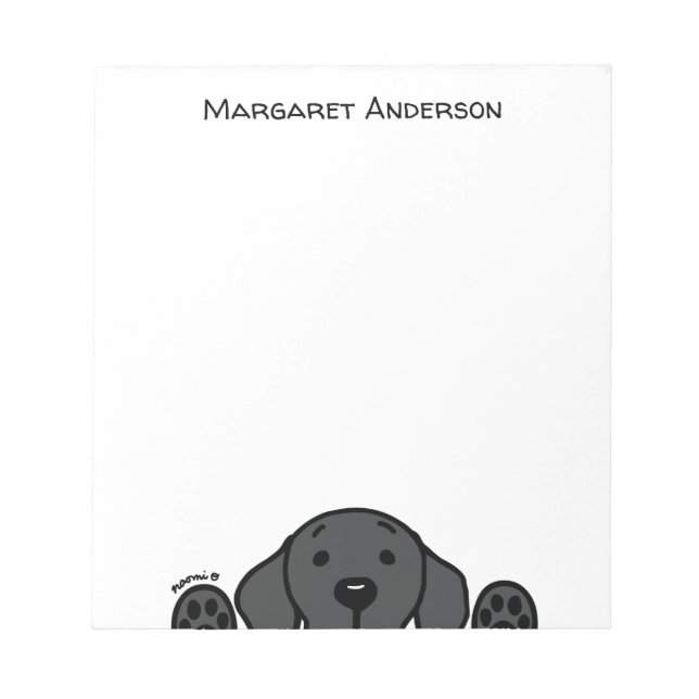 Personalized Black Labrador Watching You Notepad (Front)
