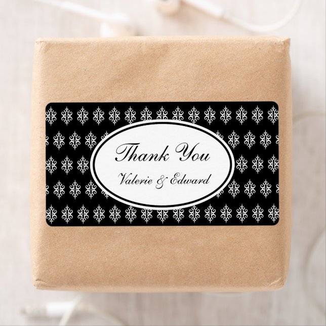 Personalized Black Lace Thank You Labels (Insitu)